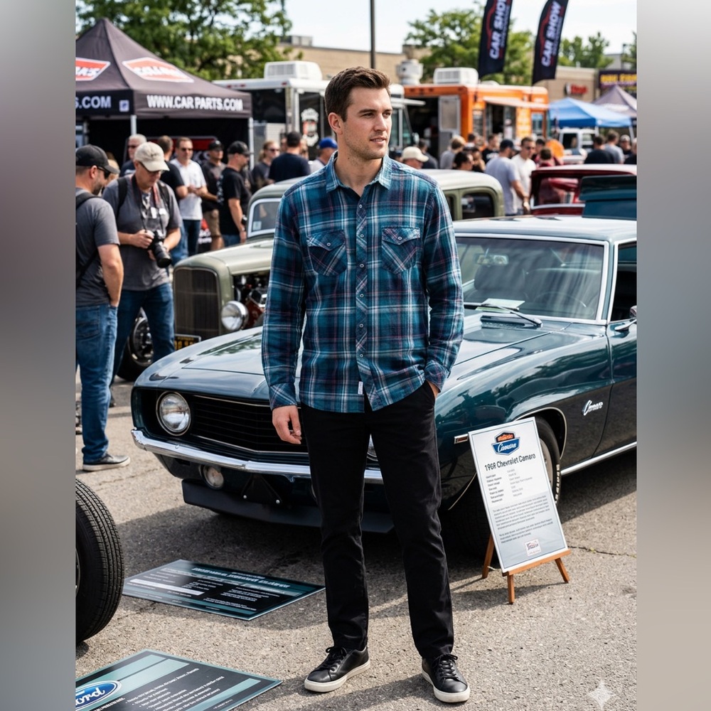 Kuhl Men's Blue Plaid Button-Down Shirt